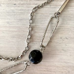 NWOT Silver & Blue Bead Necklace.